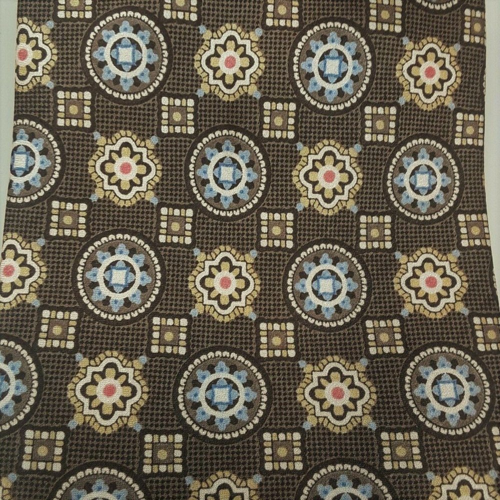 NWT Knots for Hope Silk Necktie Breast Cancer Charity Brown Print Neck Tie